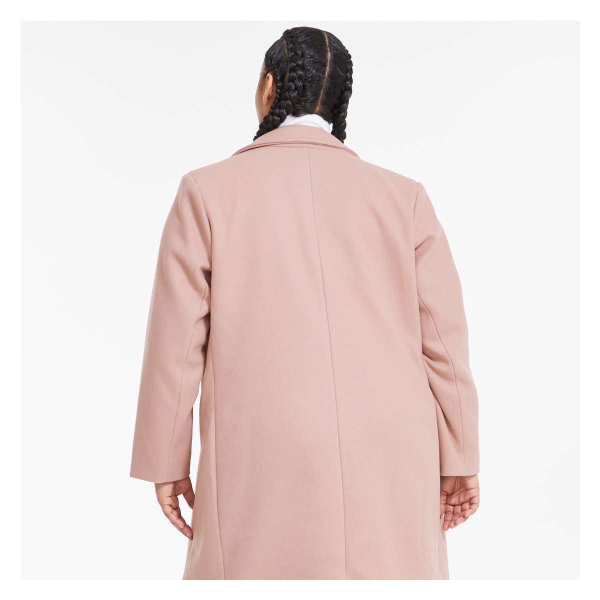 Women+ Notch Collar Coat in Dusty Pink from Joe Fresh